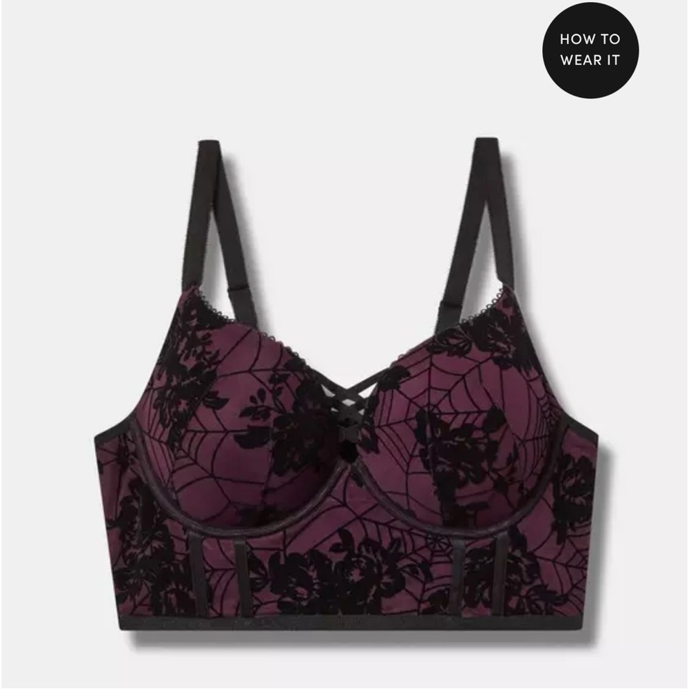 NWOT HALLOWEEN PUSH UP LONGLINE PLUNGE BRA